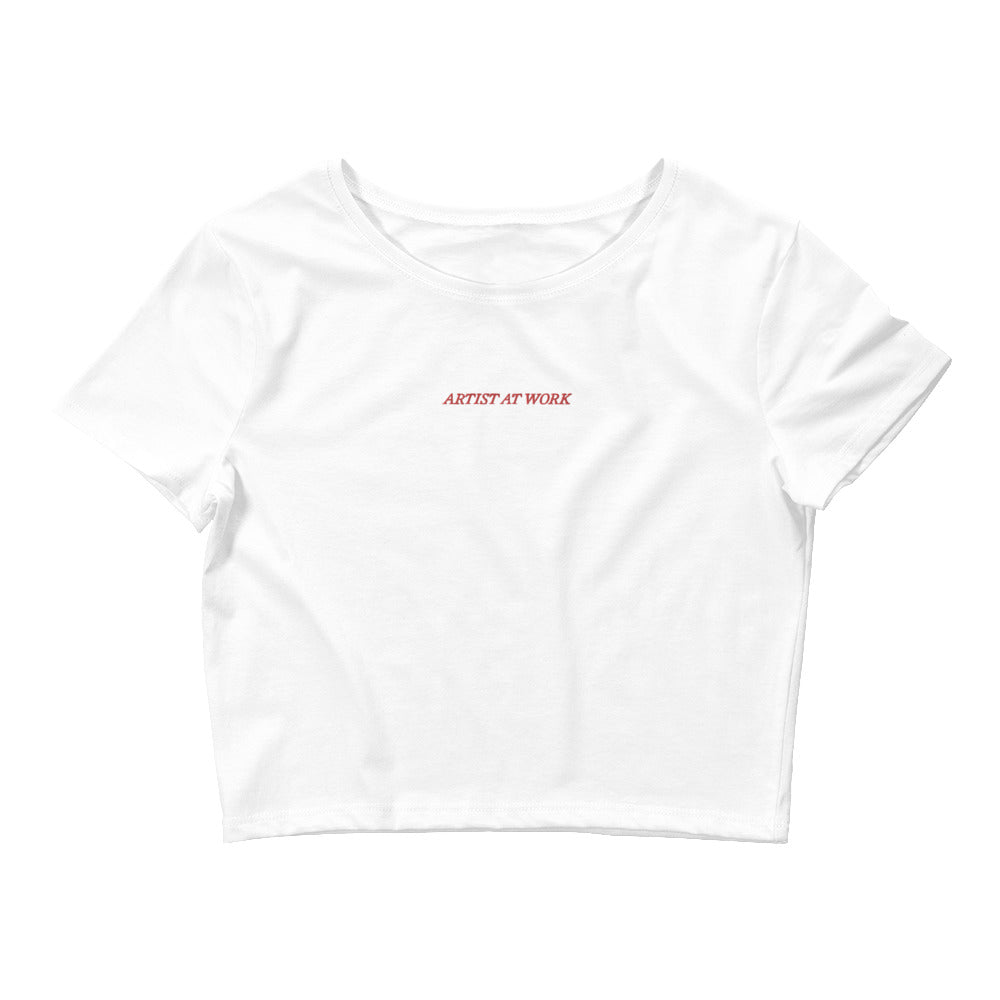 ARTIST AT WORK - Embroidered Women’s Crop Tee